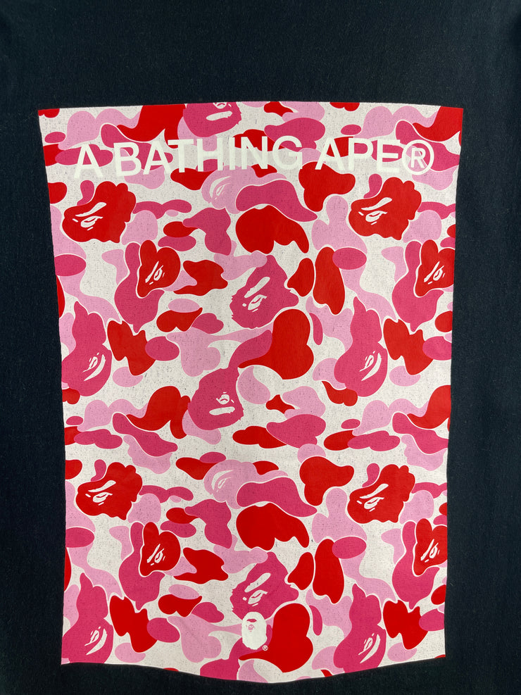 Bape Spellout Pink Camo Box Black Tee