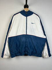 Vintage 90's Nike Swoosh Navy & White Hooded Jacket