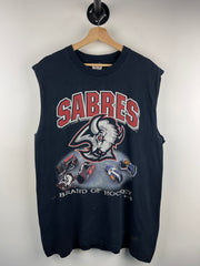 Vintage 90s NHL Buffalo Sabres Black Cut Off Tank Top