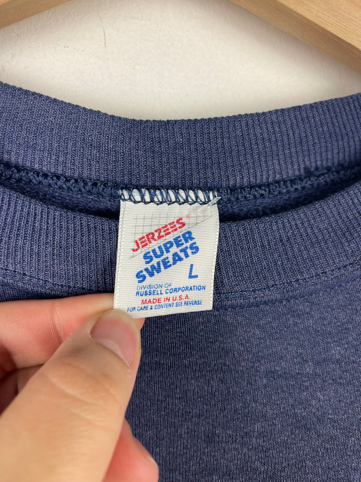 Vintage 90s New York Police Faded Navy Crewneck