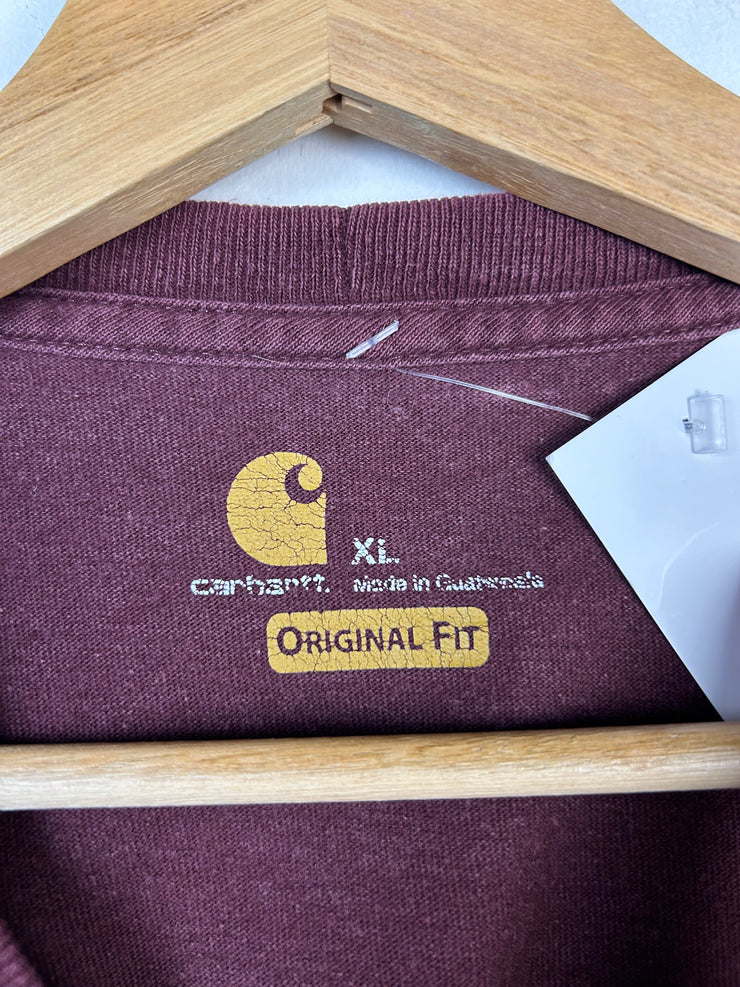 Vintage Carhartt Pocket Burgundy Tee