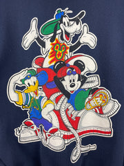 Vintage 90s Disney Mickey Mouse Daffy Duck Goofy Navy Crewneck
