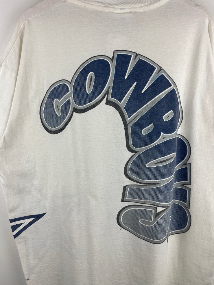 Vintage 90s NFL Dallas Cowboys Big Spellout White Tee