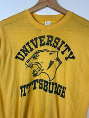 Vintage 80s University Of Pittsburgh Yellow Tee