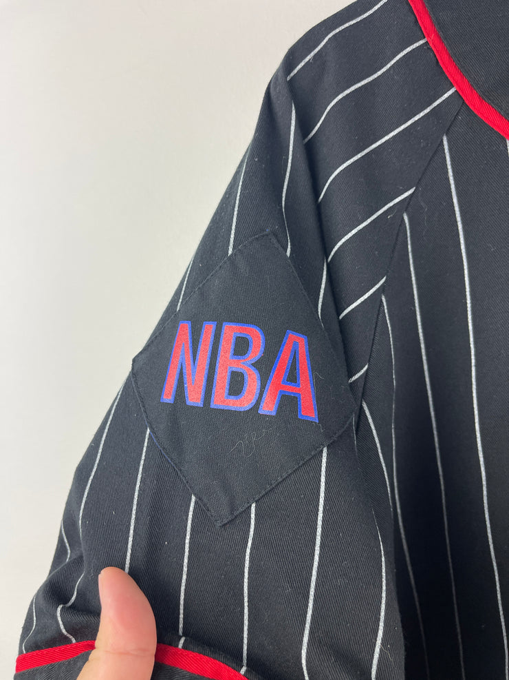 Vintage 90s NBA Starter Chicago Bulls Pinstripe Black Baseball Jersey