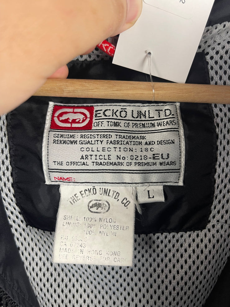 Vintage Y2K Ecko Black & Red Hooded Windbreaker