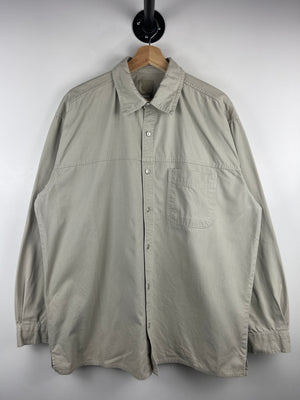 Vintage 90s Marlboro Beige Long Sleeve Button Up Shirt