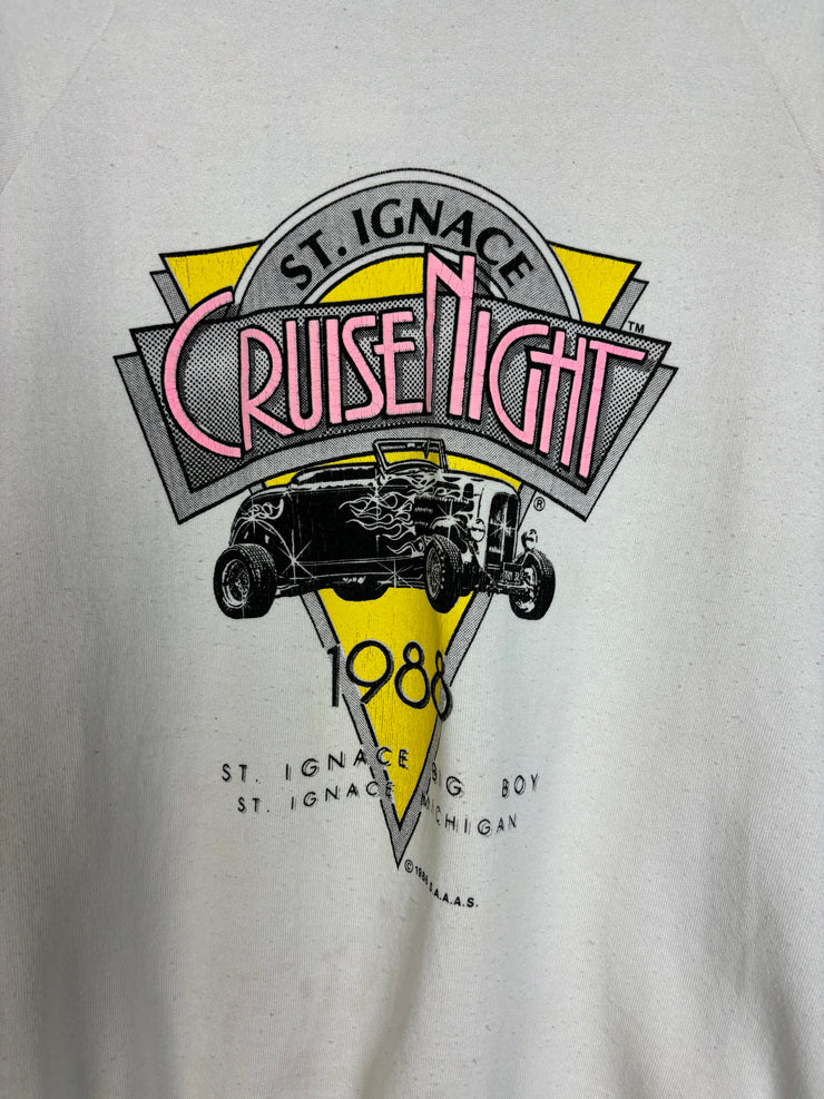 Vintage 1988 Cruise Night White Crewneck