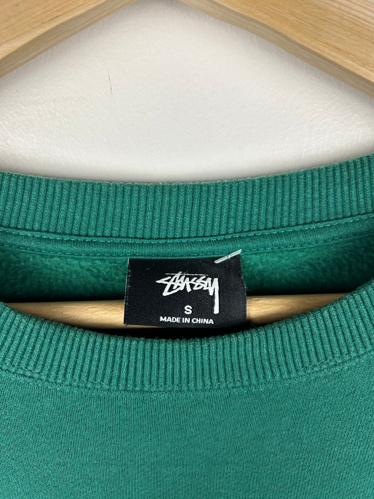 Stussy Script Forest Green Crewneck