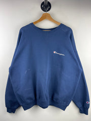 Vintage 90s Champion Spellout Embroidered Navy Crewneck