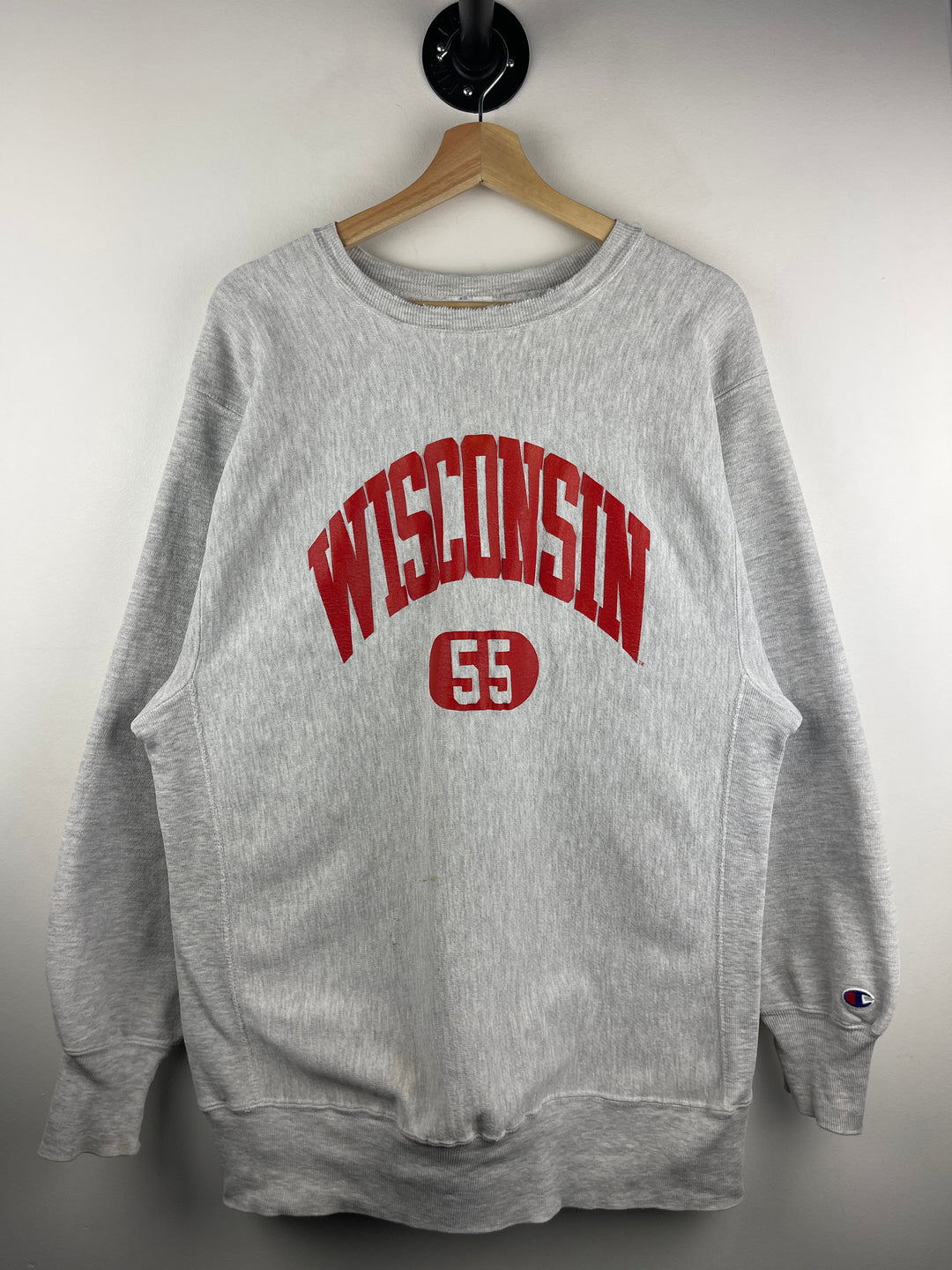 Vintage 90s Champion Reverse Weave Wisconsin University Grey