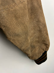 Vintage Free Country Black & Brown Suede Varsity Bomber Jacket