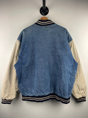 Vintage Route 66 Blue Denim Varsity Jacket