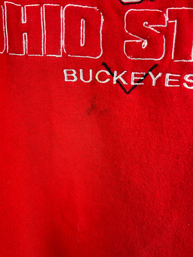 Vintage Ohio State Buckeyes Red Quarter Zip Sweater