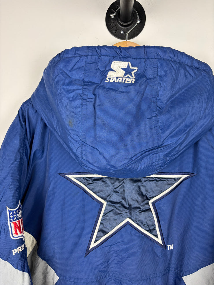 Vintage 90s NFL Starter Dallas Cowboys Pro Line Blue Hooded Jacket
