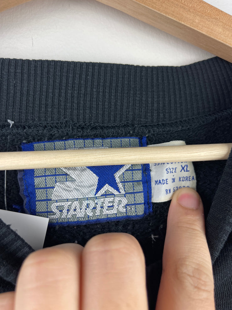 Vintage 90s NHL Starter Pittsburgh Penguins Embroidered Black Crewneck