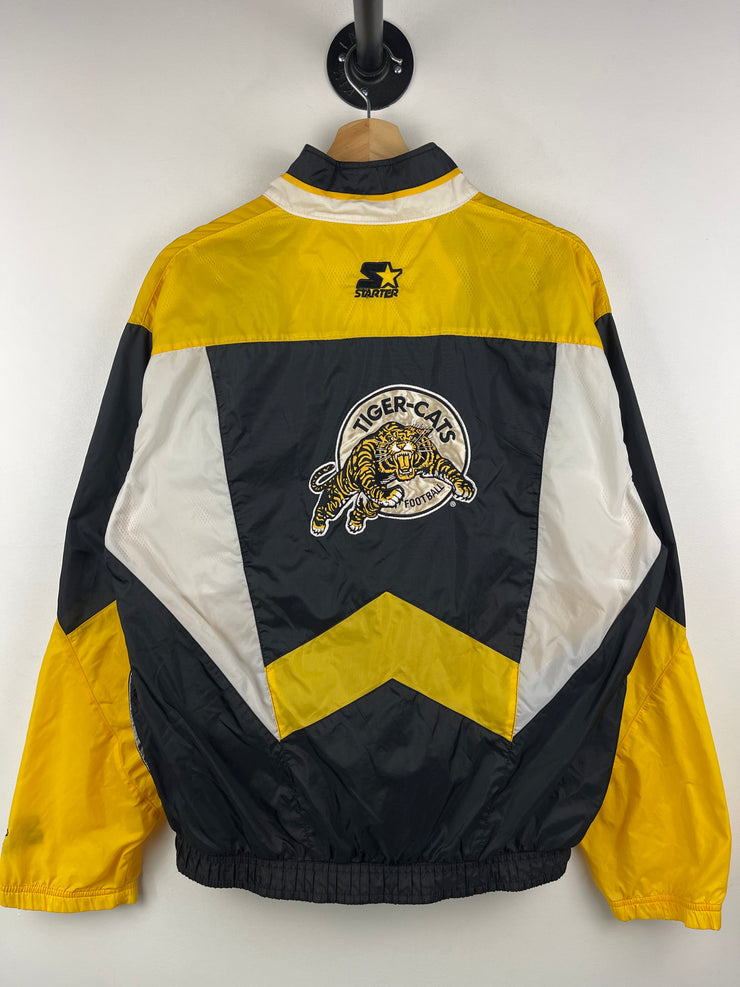 Vintage 90s CFL Starter Hamilton Tiger Cats Black & Yellow Windbreaker