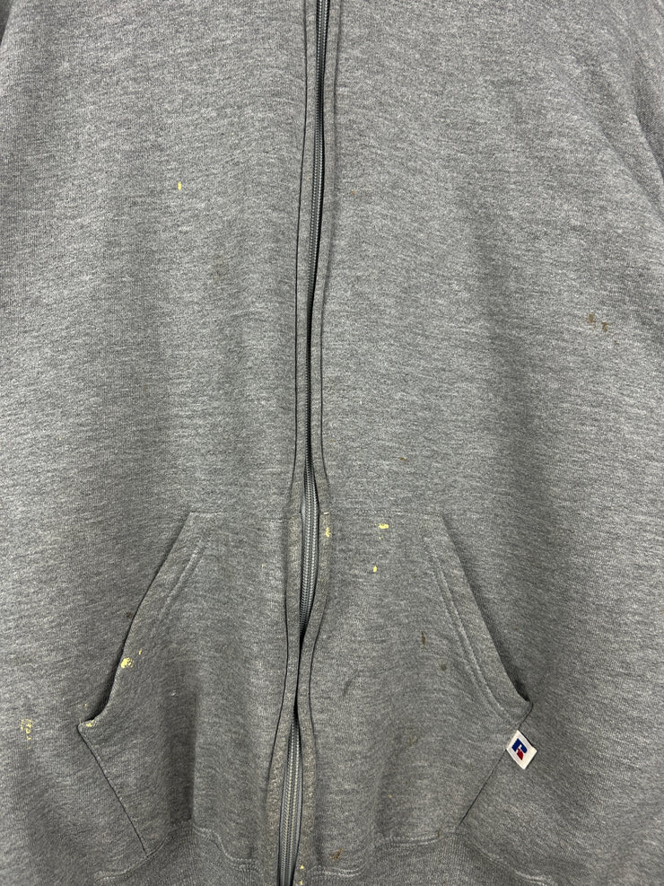 Vintage 90s Russell Atheltic Blank Grey Zip Up Hoodie