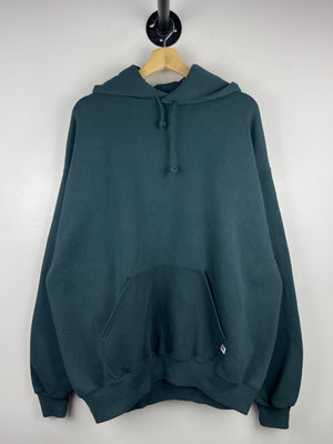 Vintage 90s Russell Athletic Blank Dark Green Hoodie