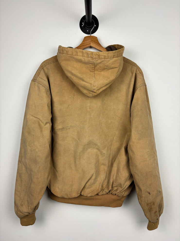 Vintage Walls Beige Hooded Work Jacket