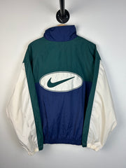 Vintage 90's Nike Spellout Green & Navy Windbreaker