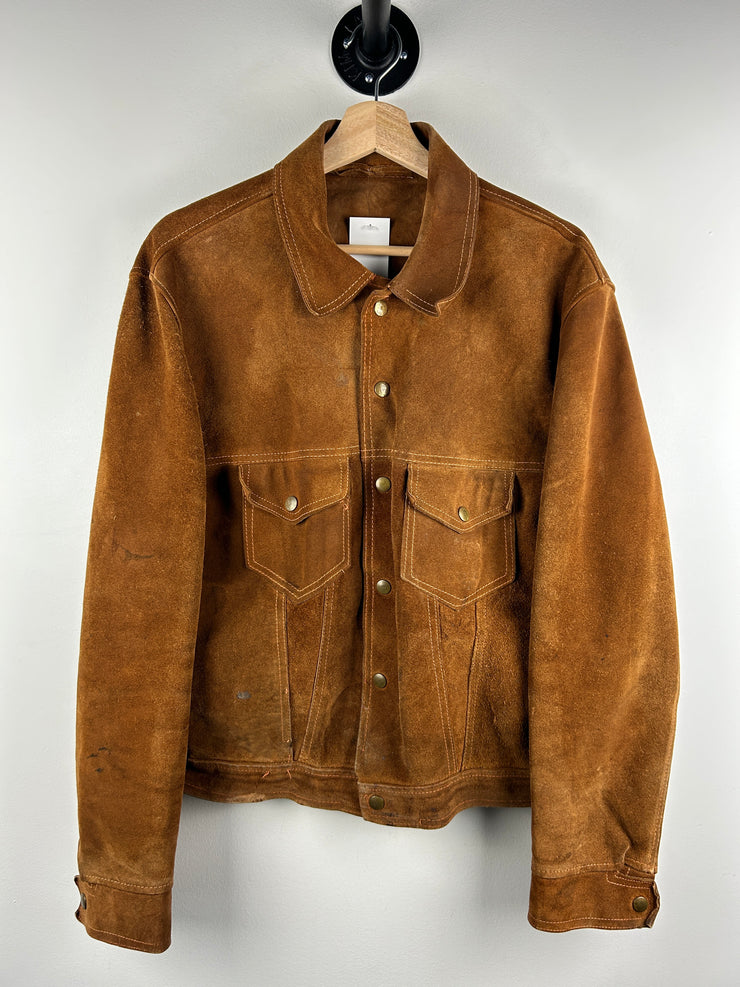 Vintage 60s Suede Brown Button Up True Vintage Jacket
