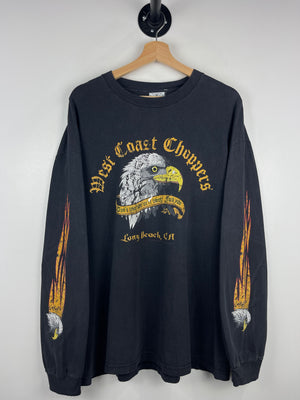 Vintage 2004 West Coast Choppers Eagle Faded Black Long Sleeve
