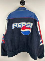 Vintage 90s Jeff Hamilton Pepsi Leather Navy Varsity Jacket