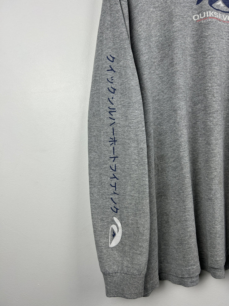 Vintage 90s Quiksilver Boardriding Grey Long Sleeve