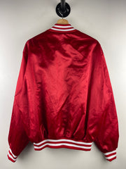 Vintage 80s Swingster State Farm Insurance Red Satin Varsity Jacket