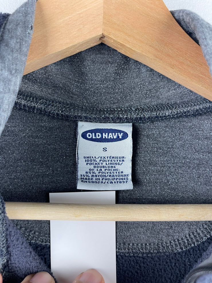 Vintage Old Navy Spellout Navy Quarter Zip Fleece Sweater
