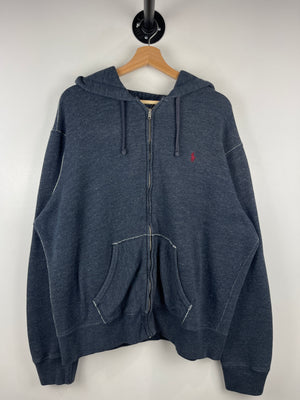 Vintage Polo Ralph Lauren Fleece Lined Navy Zip Up Hoodie