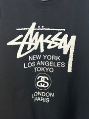 Stussy World Tour Black Crewneck