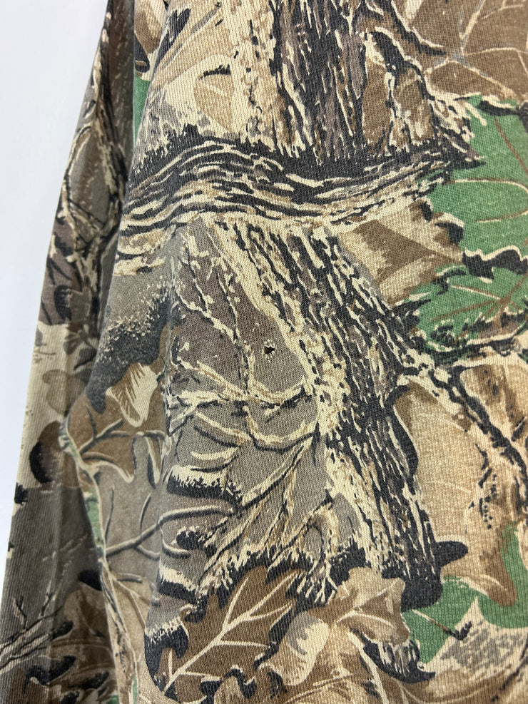 Vintage 90s Walls Real Tree Camo Distressed Long Sleeve