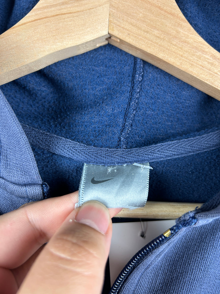 Vintage Nike Mini Swoosh Faded Navy Zip Up Hoodie