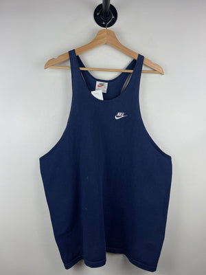 Vintage 90s Nike Swoosh Spellout Navy Tank Top