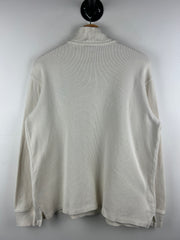 Vintage 90s Polo Ralph Lauren Pony White Quarter Zip Sweater