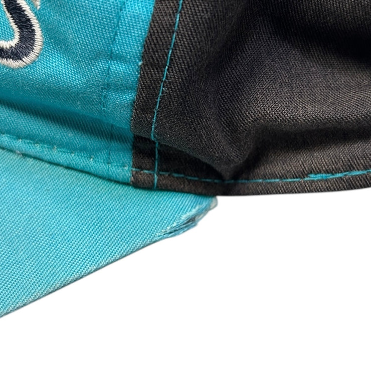 Vintage 90s MLB Florida Marlins Big Logo Split Panel Snapback