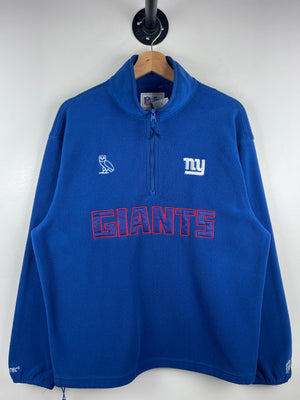OVO NFL New York Giants Polartec Blue Quarter Zip Fleece Sweater
