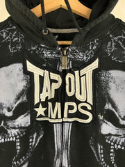 Vintage Y2K Tapout Skulls Black Zip Up Hoodie