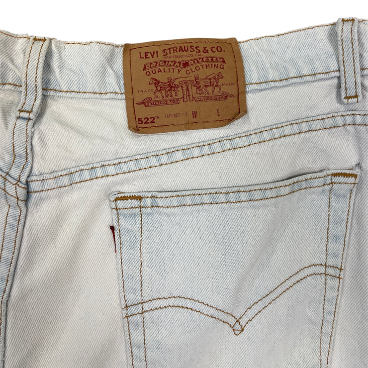 Vintage 90s Levis 522 Light Wash Blue Denim Shorts