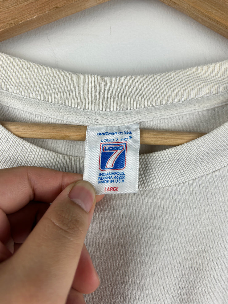 Vintage 90s MLB Logo 7 Cincinnati Red White Tee