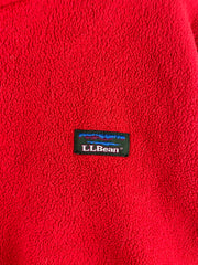 Vintage 90s LL Bean Red Quarter Zip Fleece Sweater