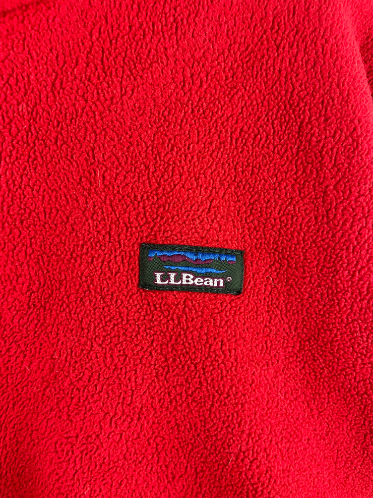 Vintage 90s LL Bean Red Quarter Zip Fleece Sweater