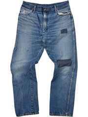 Vintage 70s Rustler Patchwork Blue Denim Jeans