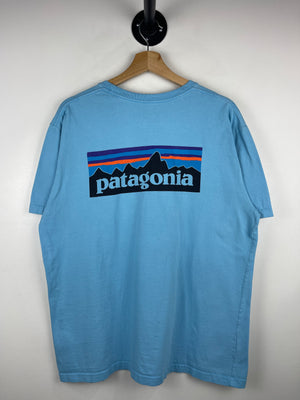Vintage Patagonia Spellout Baby Blue Pocket Tee