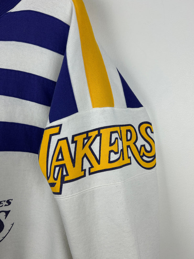 Vintage 80s NBA Starter Los Angeles Lakers White Crewneck