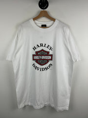 Vintage 90s Harley Davidson White & Red Tee