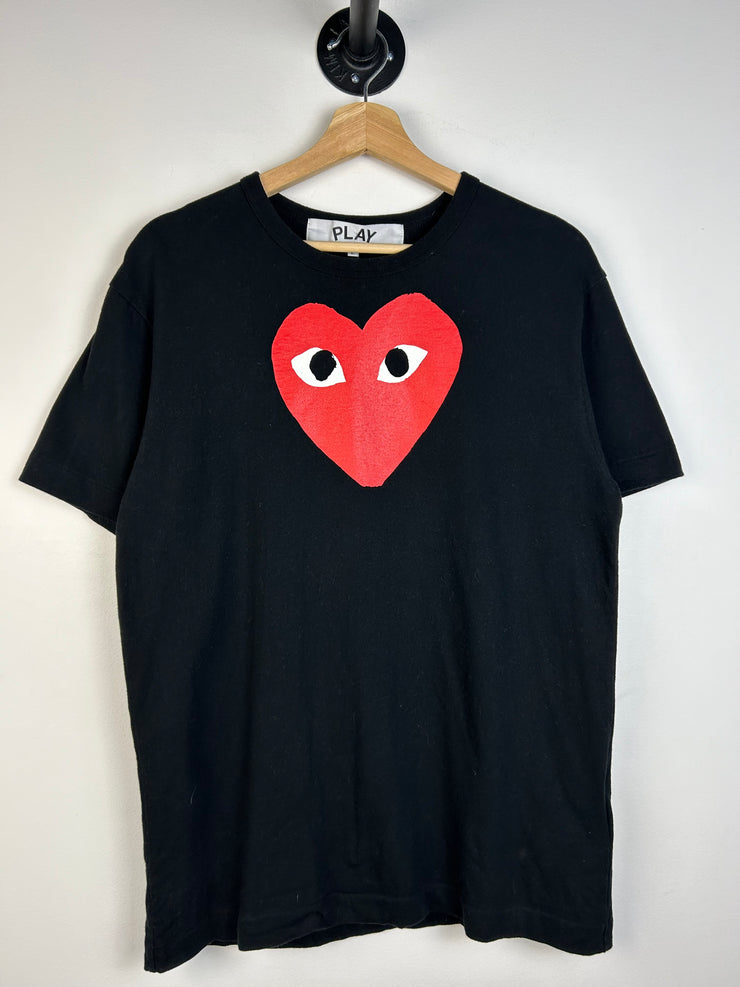 Comme Des Garcons Play Heart Black Tee