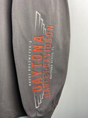 Vintage Harley Davidson Bike Week Daytona Beach Grey Long Sleeve
